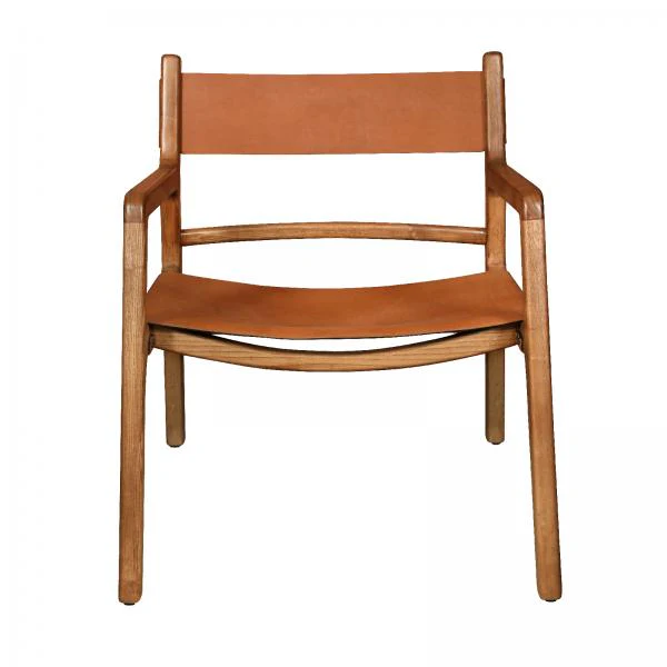 Calne Easy Chair -Genuine Leather Saddle Tan