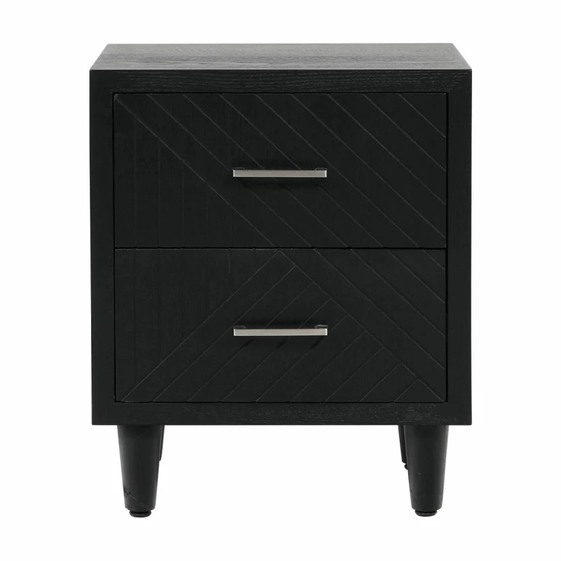 Solo 2 Drawer Bedside Cabinet Black