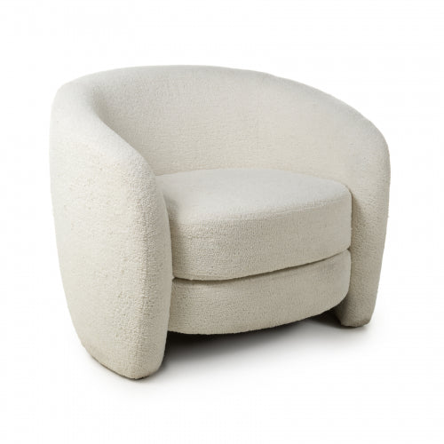 Vanilla White Boucle Accent Tub Chair