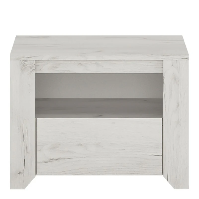 Angelica 1 Drawer Bedside Cabinet - White Oak