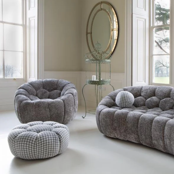 Curve Bubble Swivel Armchair - Choice Of Fabrics