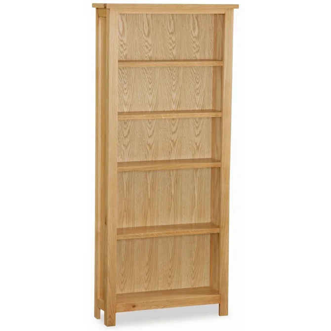 Bevel Natural Solid Oak Large Bookcase