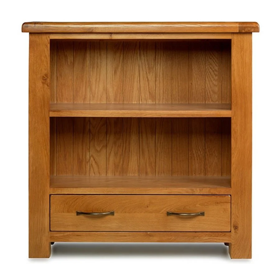Earlswood Solid Oak 1 Drawer Low Bookcase