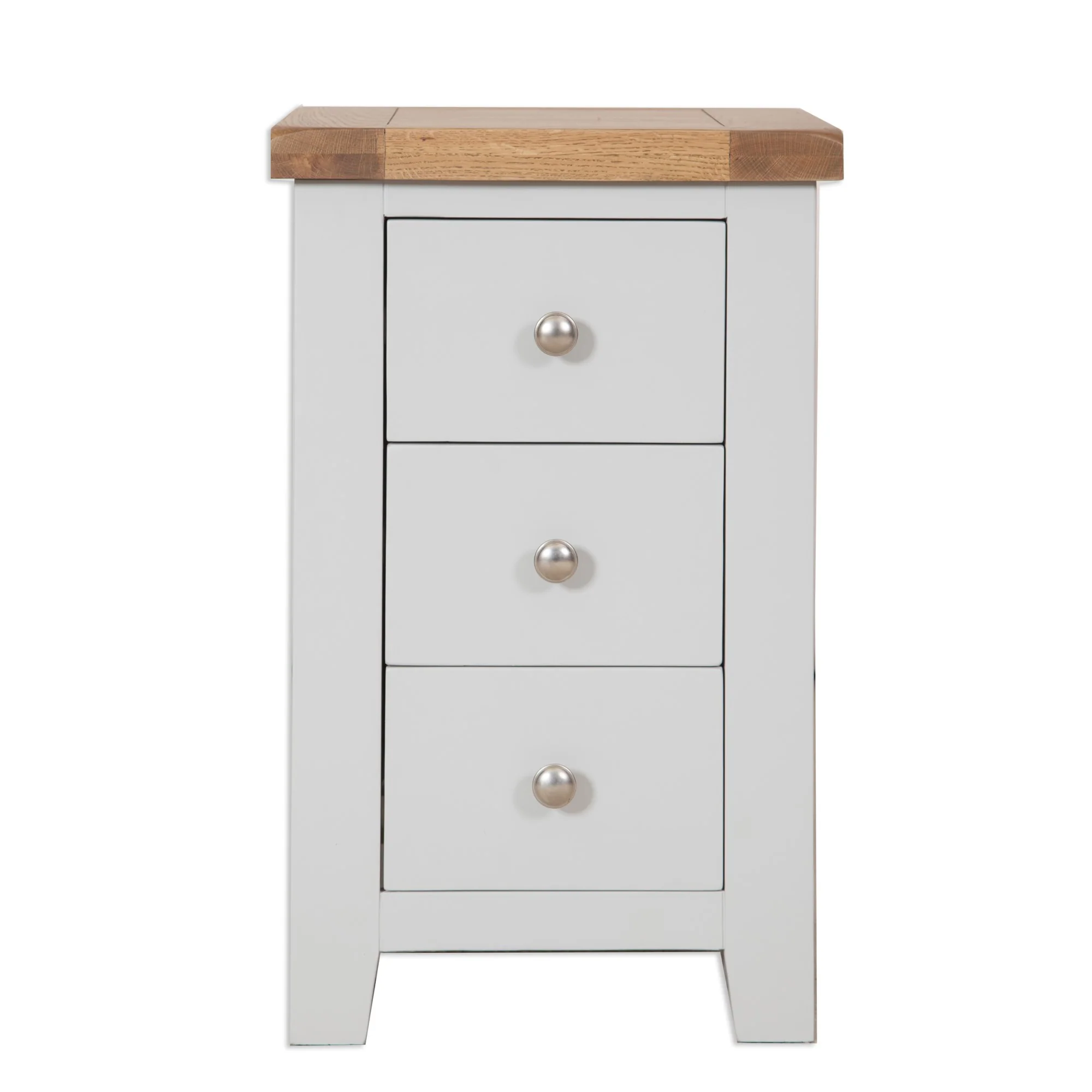 St.Ives French Grey & Oak 3 Drawer Bedside Cabinet