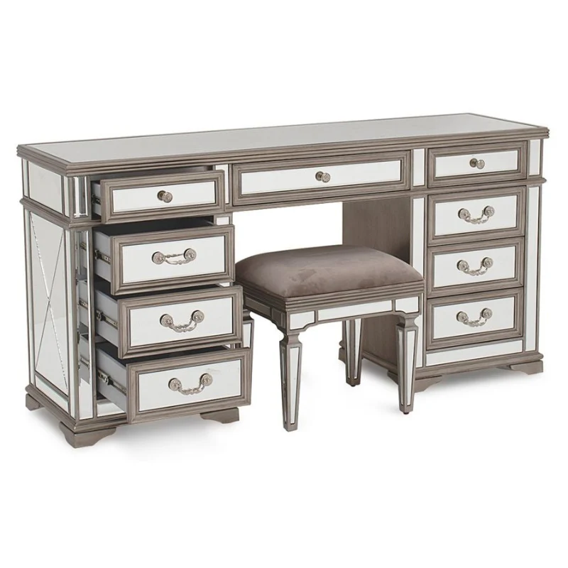 Jessica Champagne Mirrored Dressing Table