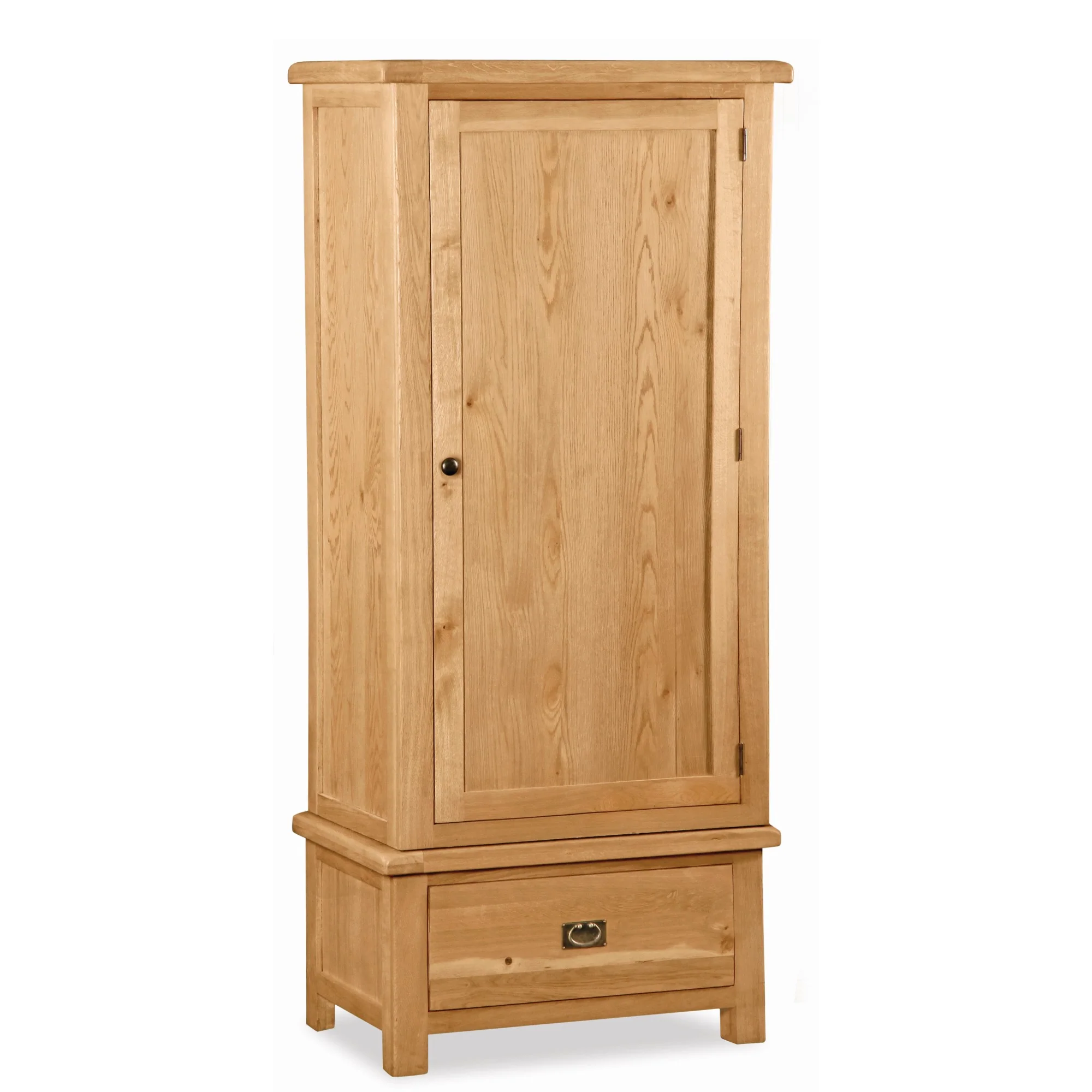 Sailsbury Solid Oak Single Wardrobe 1 Doors & 1 Bottom Storage Drawer