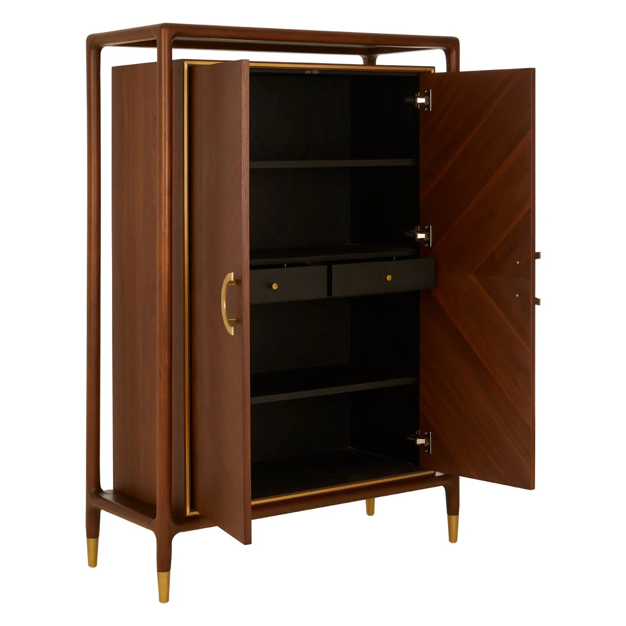 Lino Walnut & Brass 2 Door Cabinet