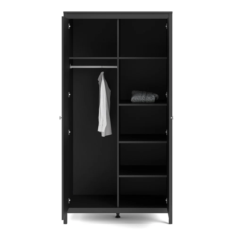 Madrid 2 Door Wardrobe - Matt Black