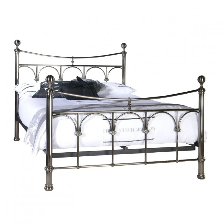 Gamma Antique Nickel 5ft - King Size Bed Frame