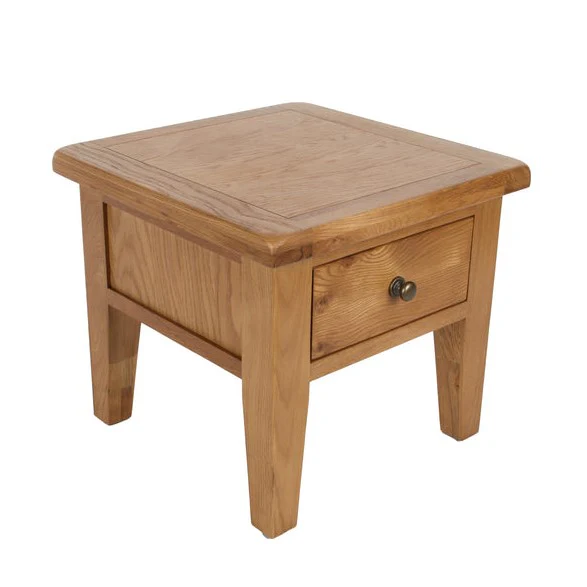 Torino Country Solid Oak 1 Drawer Lamp Table