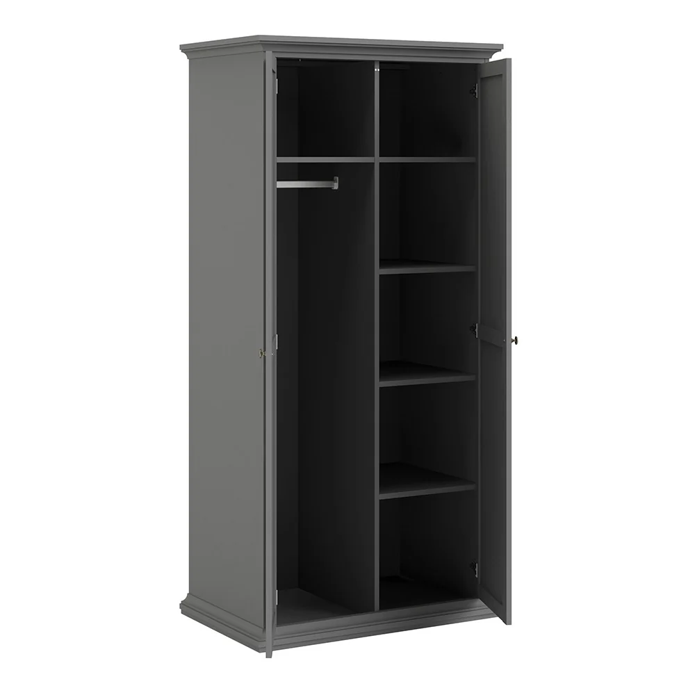 Parisian 2 Door Wardrobe in Matt Grey