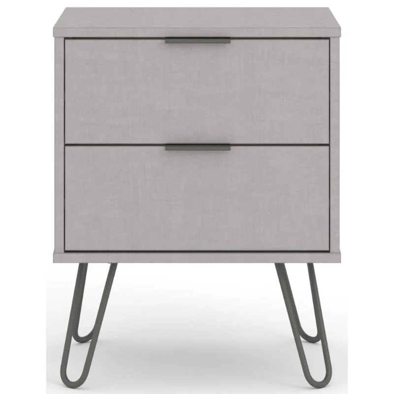 Augusta Grey Bedside Cabinet with Hairpin Legs
