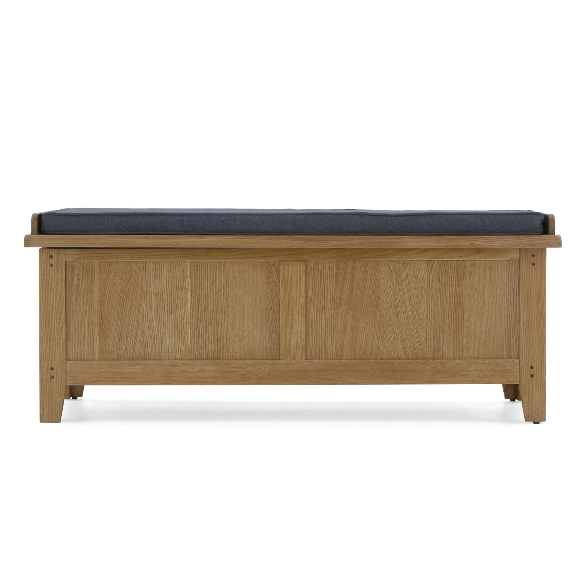 Barnham Oak & Grey Cushioned Top Storage Bench