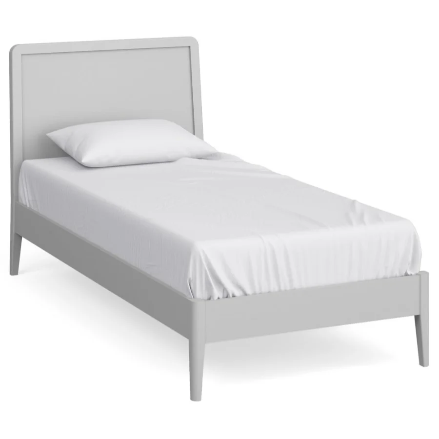 Stowe Silver Grey 3ft Single Bed, Low Foot End with Panelled Headboard