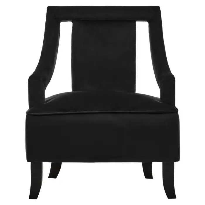 Faye Black Velvet Accent Chair