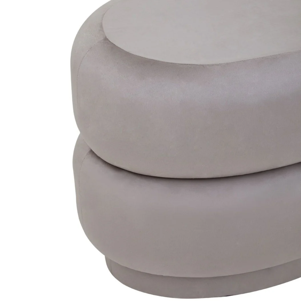 Ford Mink Velvet Ottoman Stool
