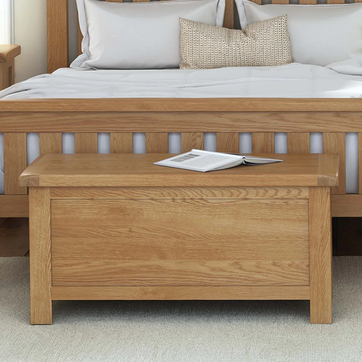 Sailsbury Solid Oak Blanket Box