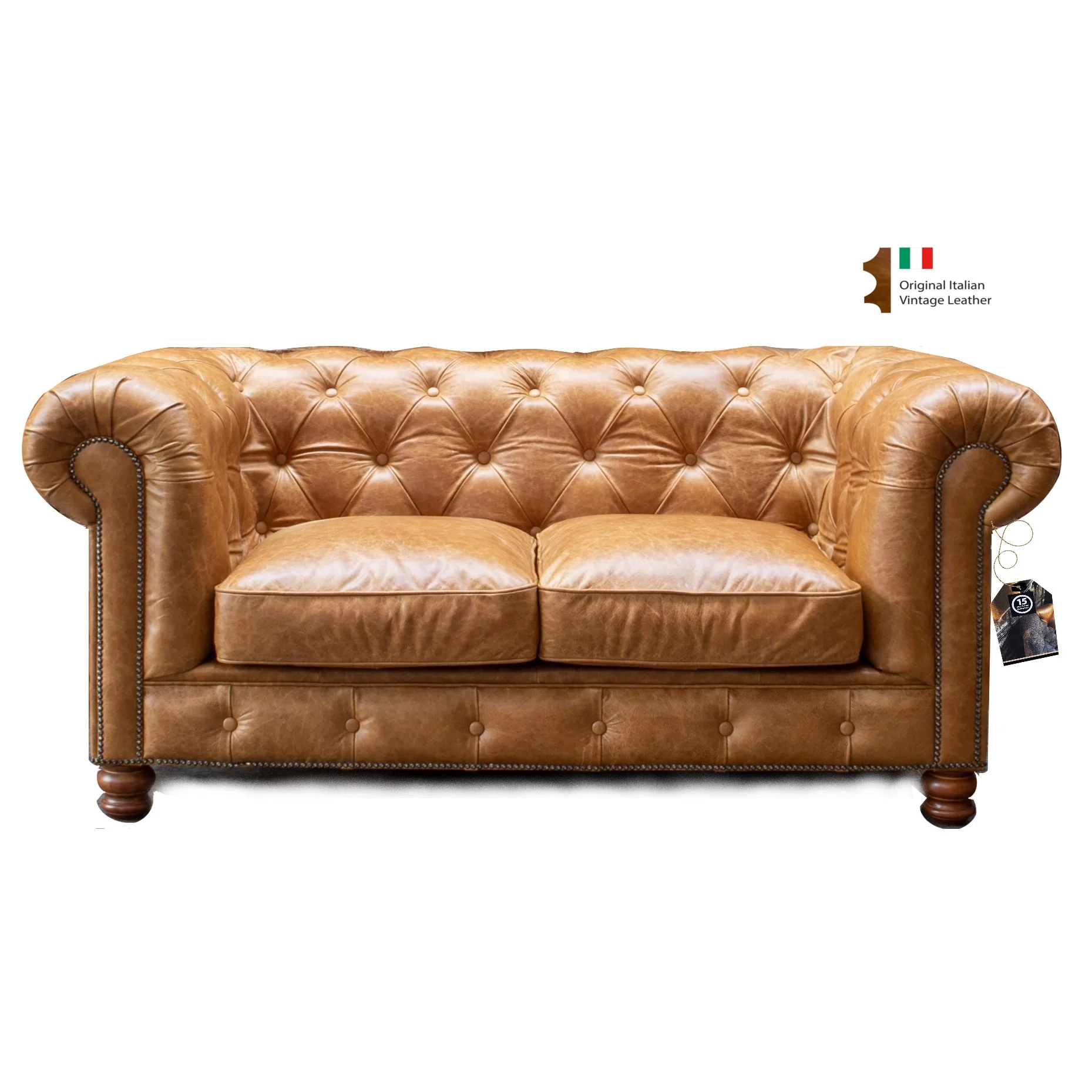 Historian Vintage Leather Buttoned Chesterfield Sofa Collection