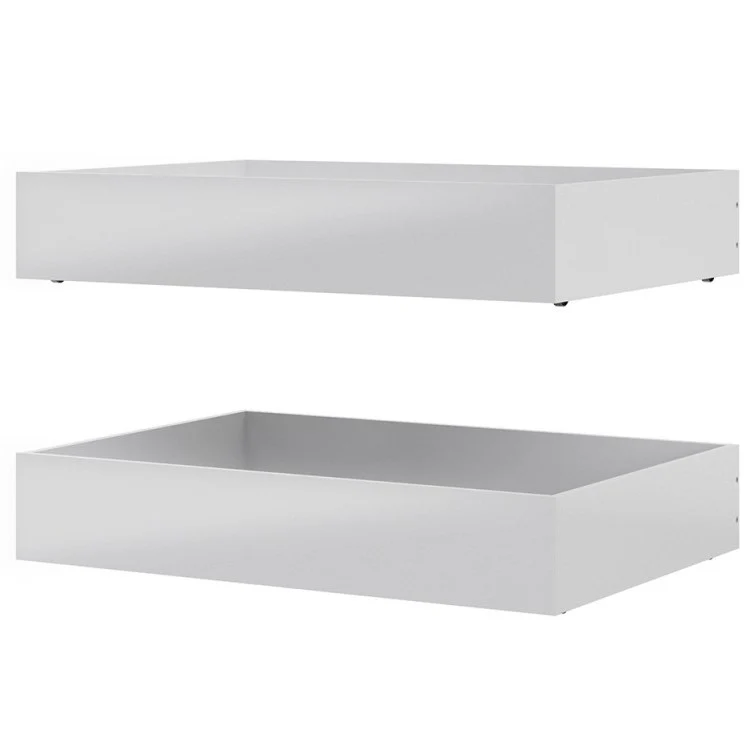 Naiah Double Bed 4ft6 - White High Gloss - Optional Storage Drawers