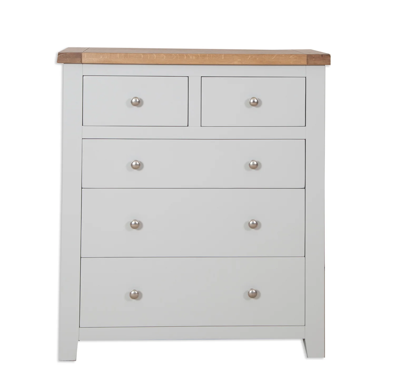 St.Ives French Grey & Oak 2 Over 3 Chest Of Drawers