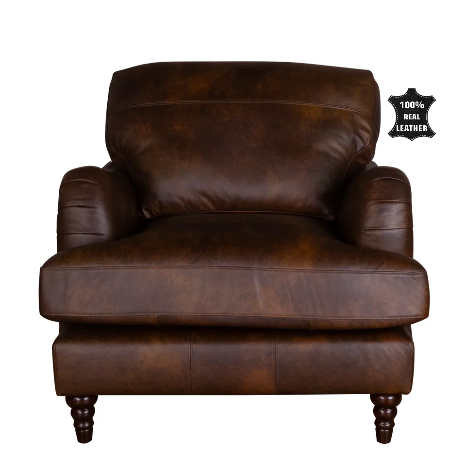Beatrix Leather Armchair & Love Chair Collection - Choice Of Feet & Leathers