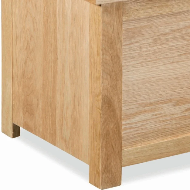 Bevel Natural Solid Oak Blanket Box