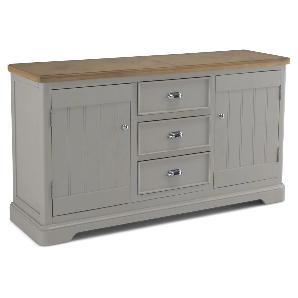 Sunbury Oak & Grey Painted 2 Door 3 Drawer Sideboard