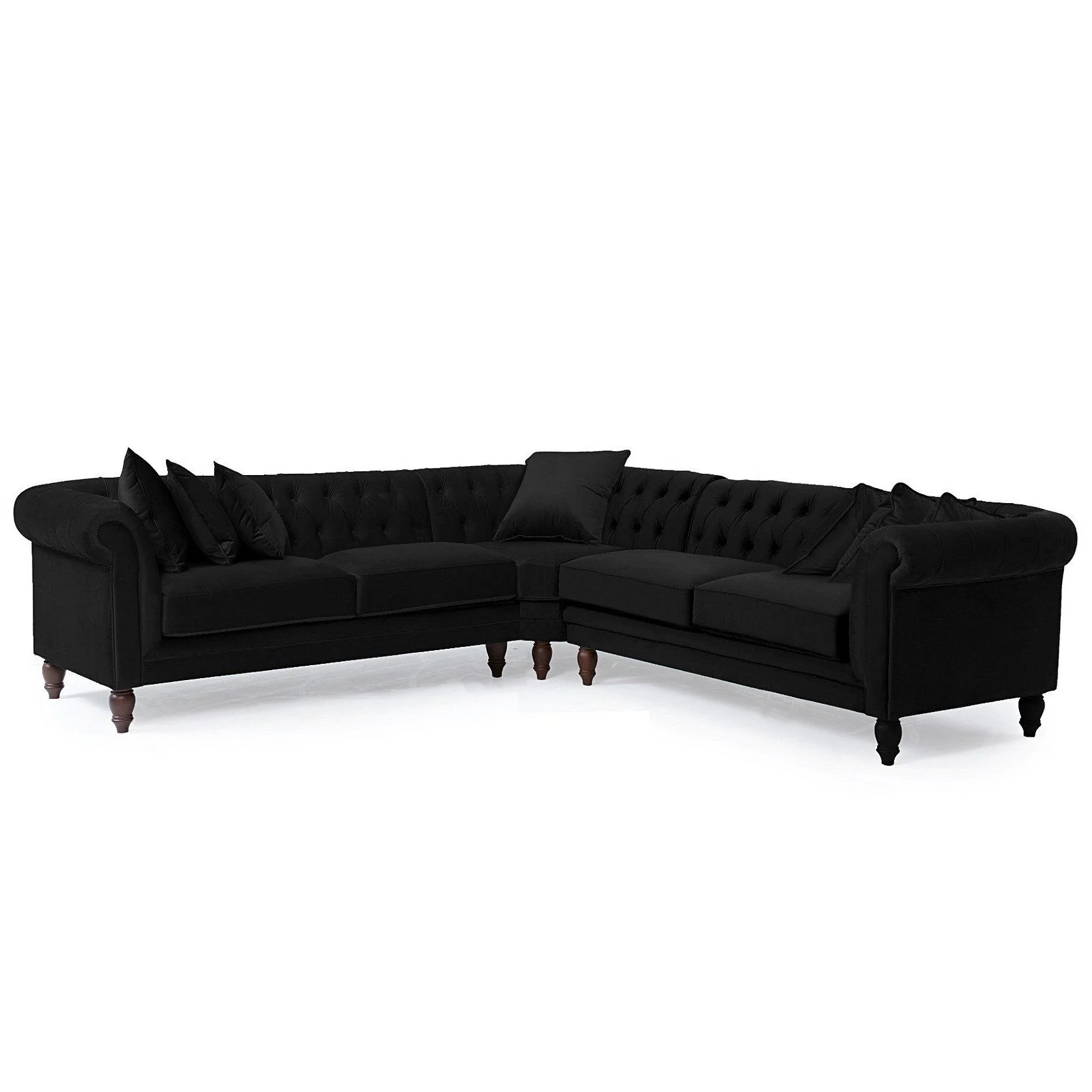 Classic Chesterfield Plush Velvet Corner Sofa - Choice Of Colours
