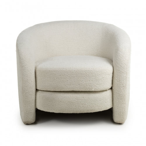 Vanilla White Boucle Accent Tub Chair