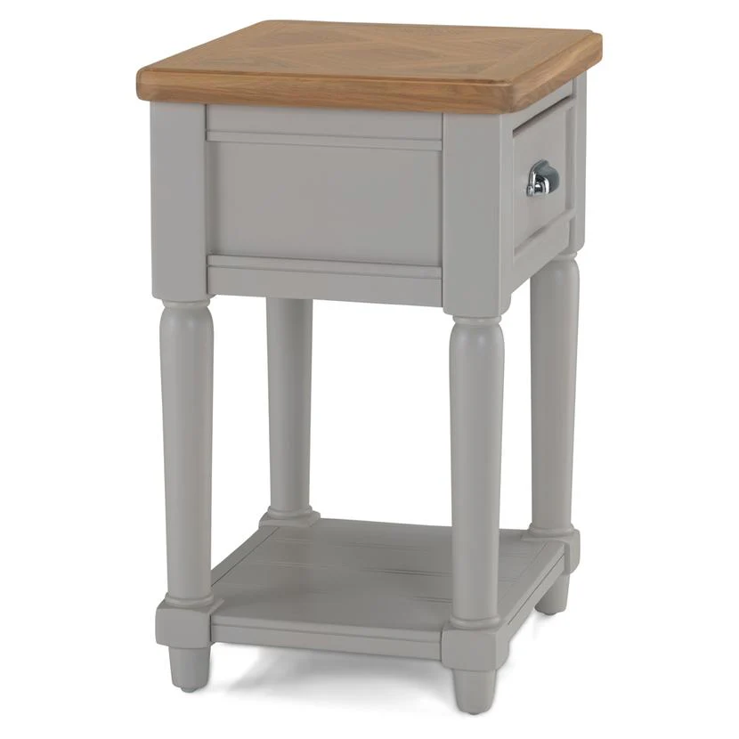 Sunbury Oak & Grey Painted 1 Drawer Side Table