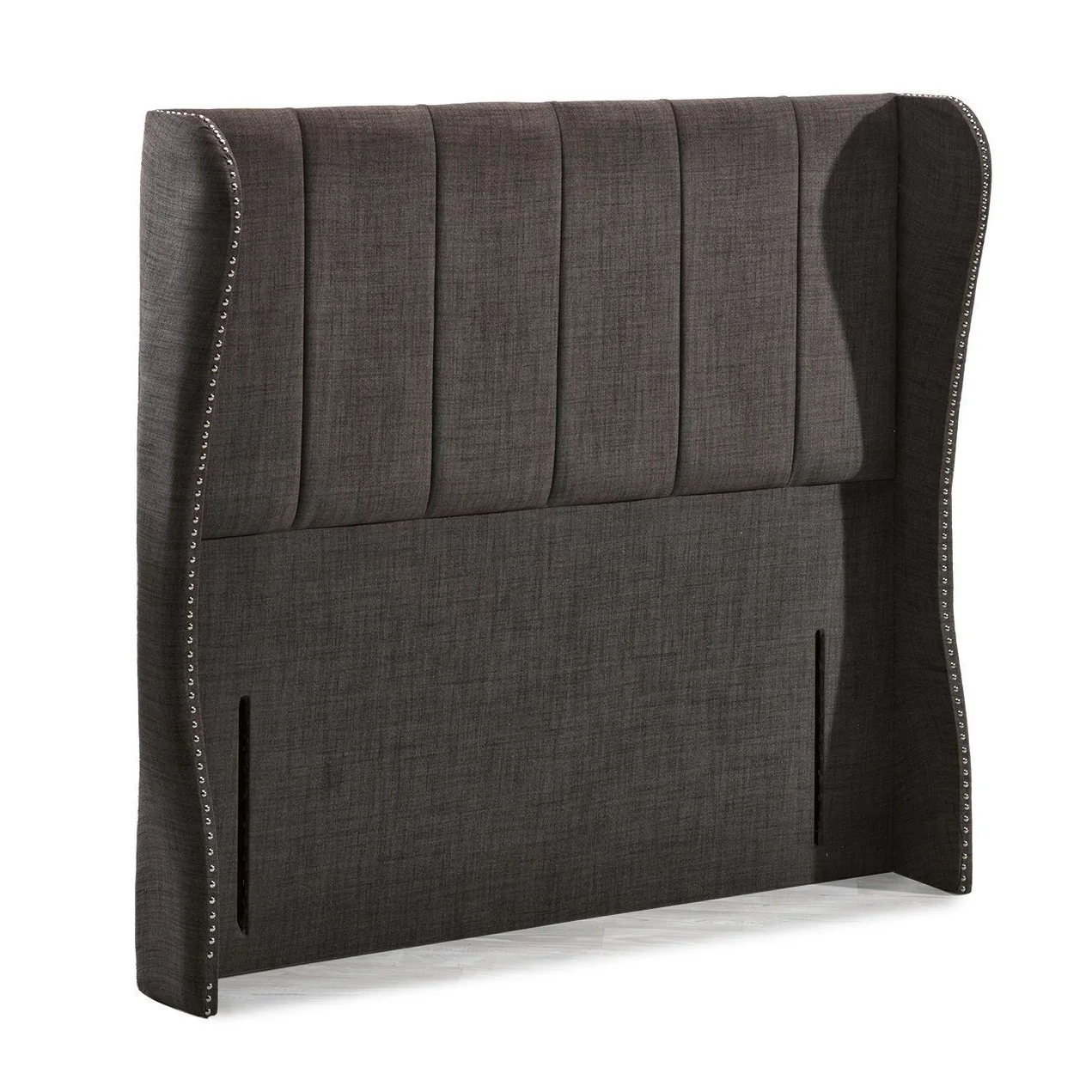 Winged Vertical Floor Standing Full Headboard - Choice Of Fabrics & Sizes