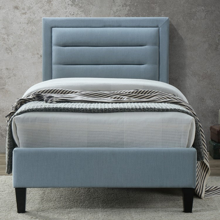 Picasso Duck Egg Blue Fabric Bedstead 3ft Single Bed
