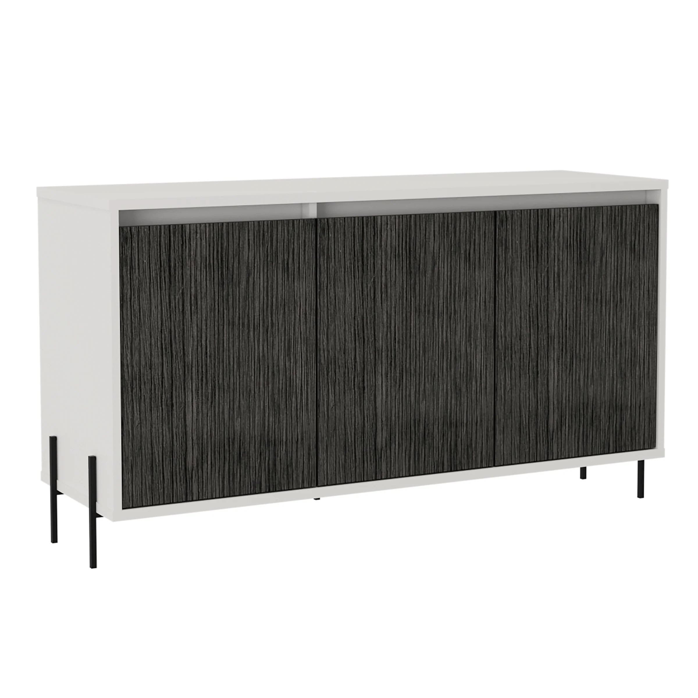 Detroit White & Carbon Grey Oak Woodgrain Medium Sideboard