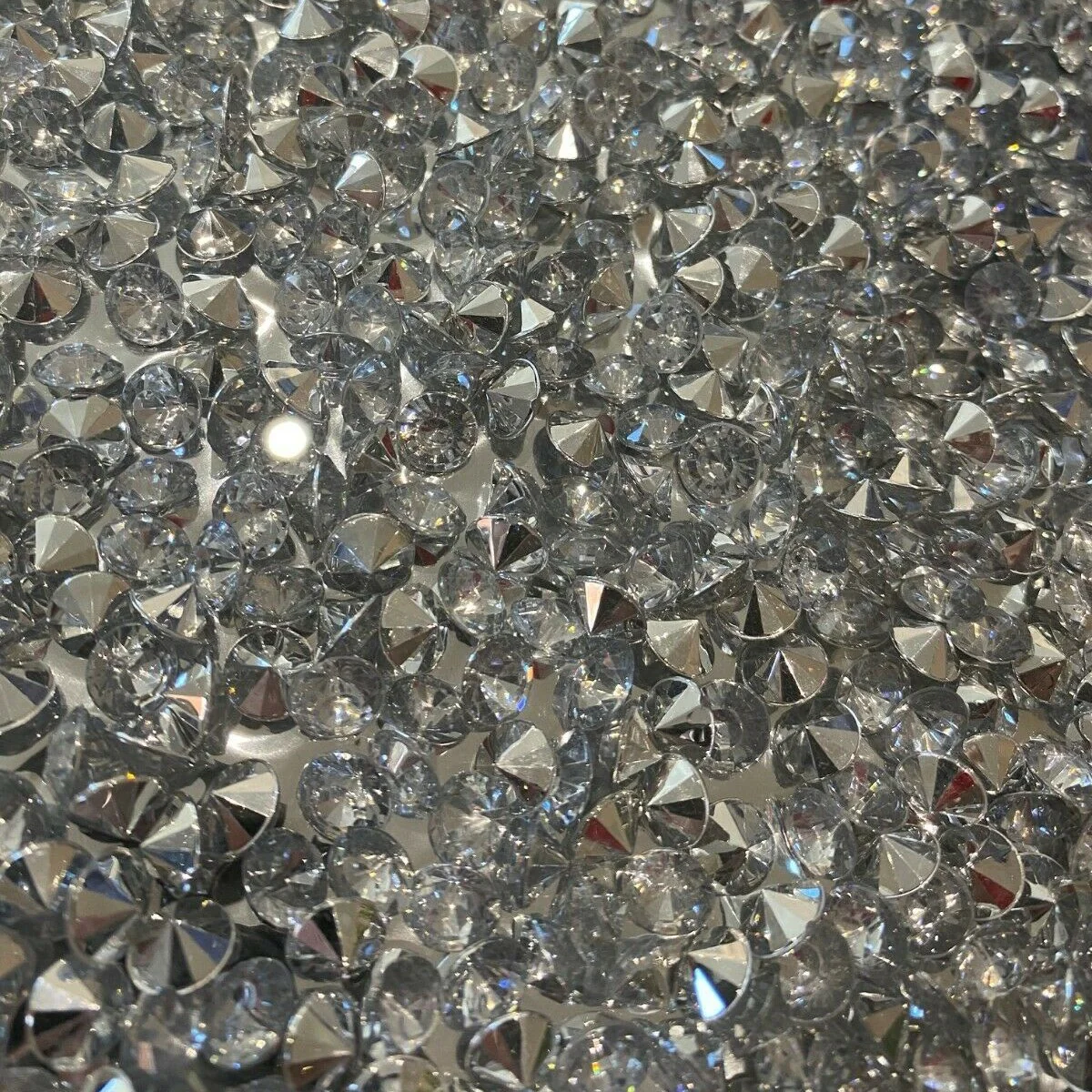 Crushed Diamond Mirrored 3 Drawer Bedside Table