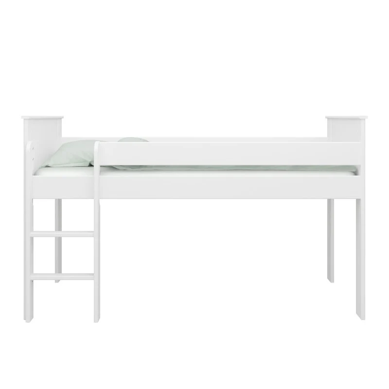 Alba Mid Sleeper Bed With Optional Pull Out Desk - White