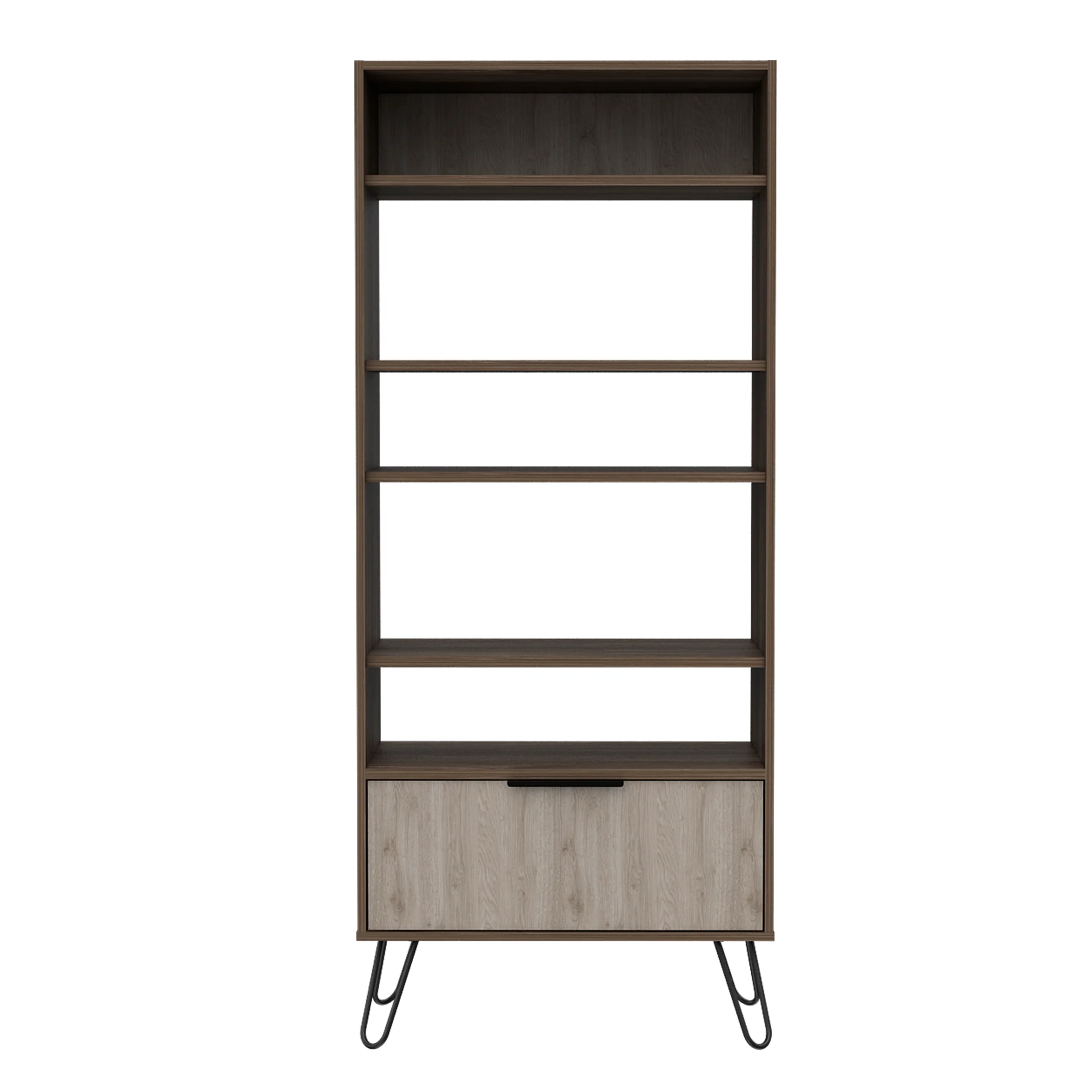 New York Smoked Oak-Bleached Grey Collection Display Bookcase