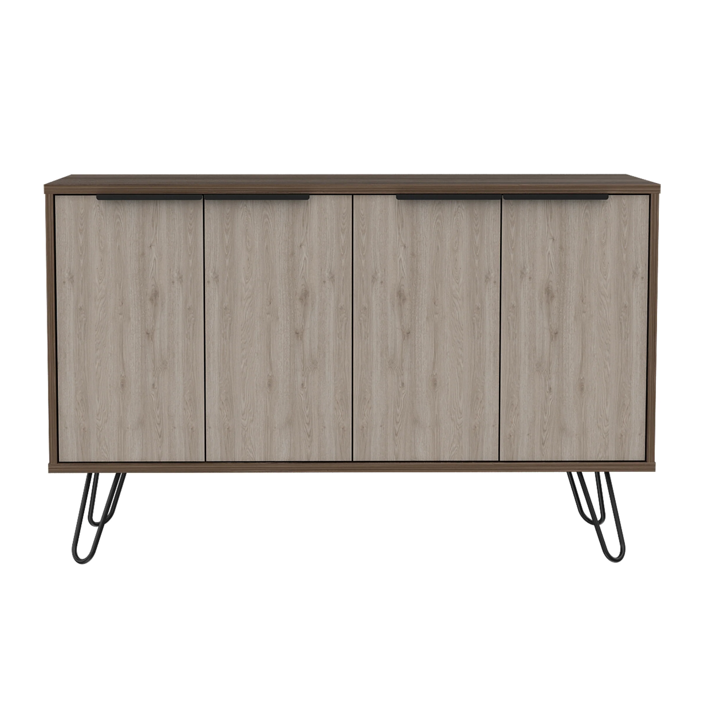 New York Smoked Oak-Bleached Grey Collection Large 4 Door Sideboard