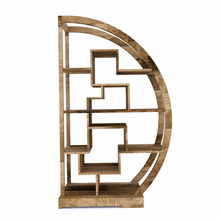 Novo Mango Wood Semi Circle Display Shelving Unit