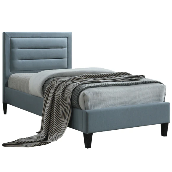 Picasso Duck Egg Blue Fabric Bedstead 3ft Single Bed