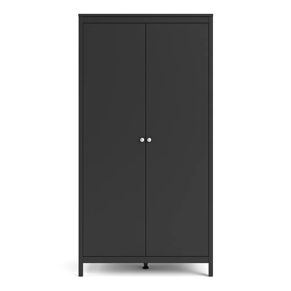 Madrid 2 Door Wardrobe - Matt Black