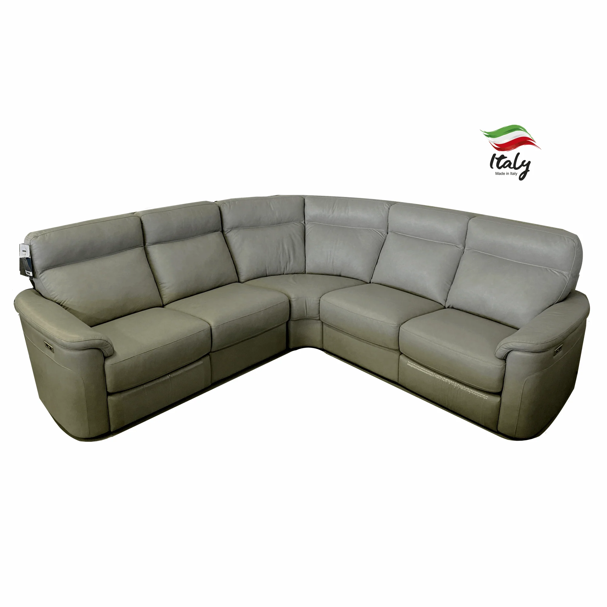 Argenta Italian Leather Power Recliner Corner Sofa