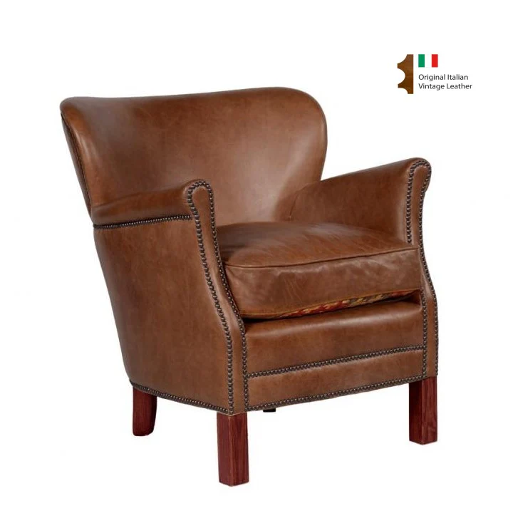 Governor Vintage Whisky Leather Occasional Chair