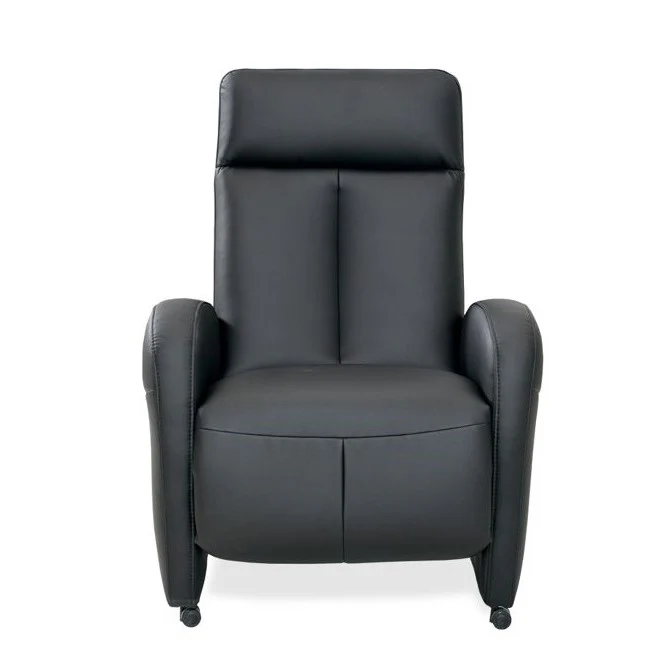 Theo Leather Recliner Armchair With Castor Feet & Adjustable Headrest