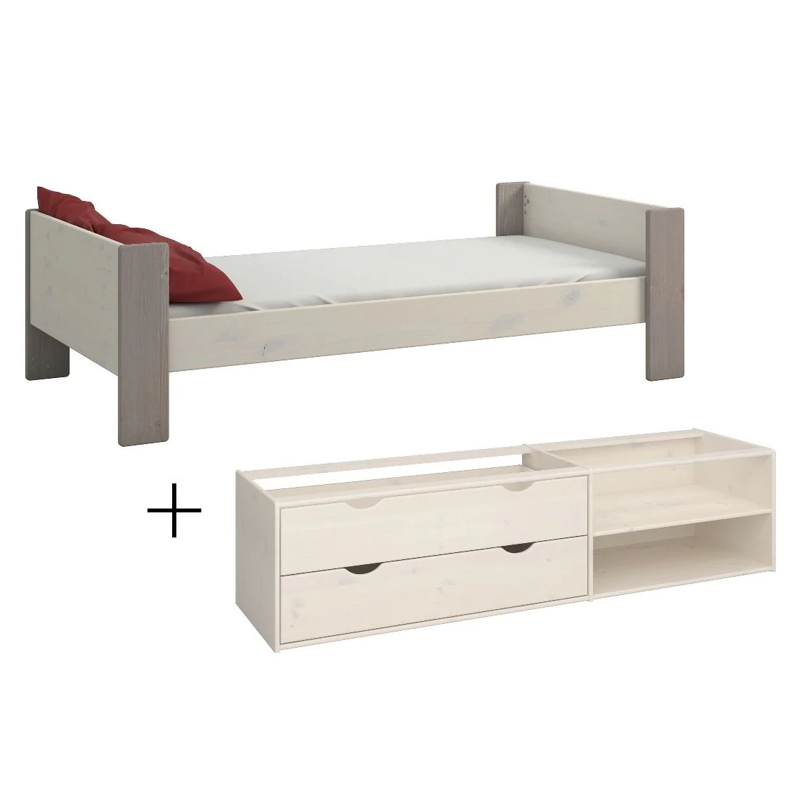 Steens Single Bed With Under Bed Drawers in Two Tone