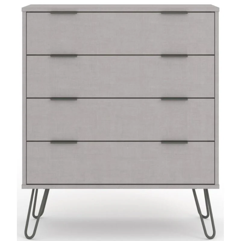 Augusta Grey 4 Drawer Chest with Hairpin Legs