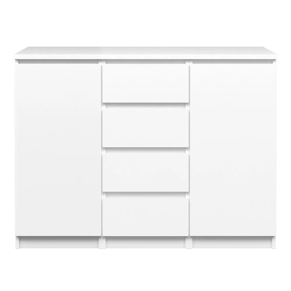 Naiah Sideboard 4 Drawers 2 Doors in White High Gloss