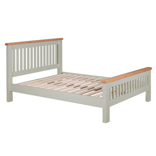 Chester Dove Grey & Solid Oak Bed - Choice Of Sizes