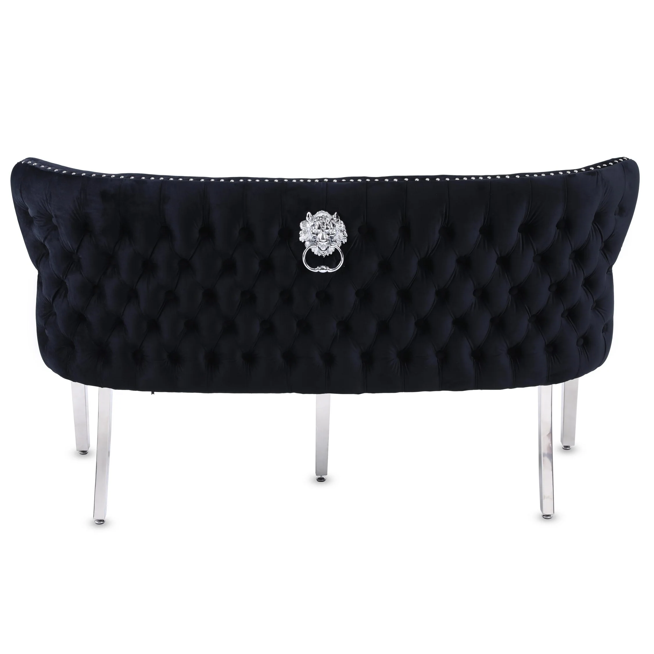 Valentino Black Velvet Button Back Bench