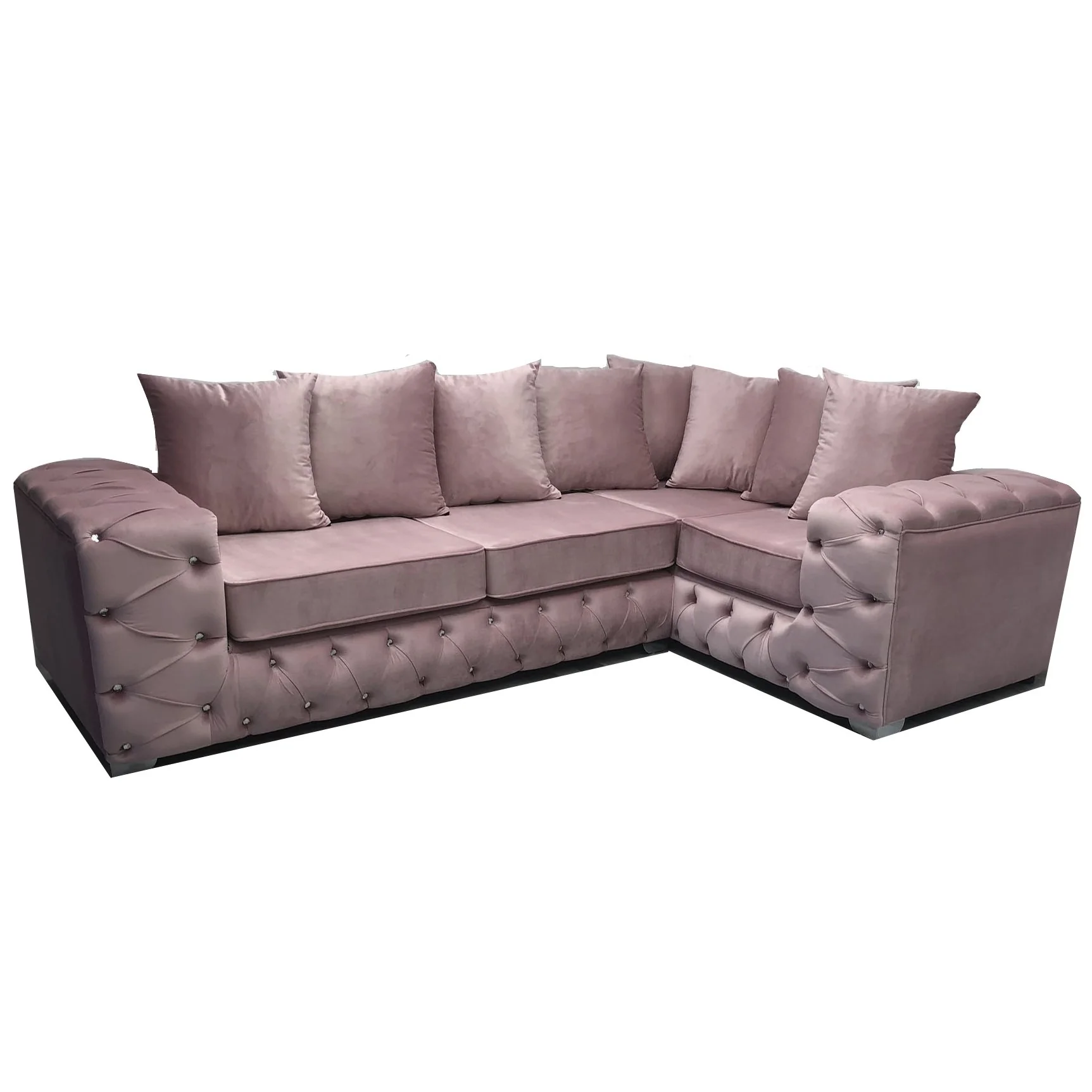 Deluxe Corner Velvet L Shaped Sofa - Choice Of Colours