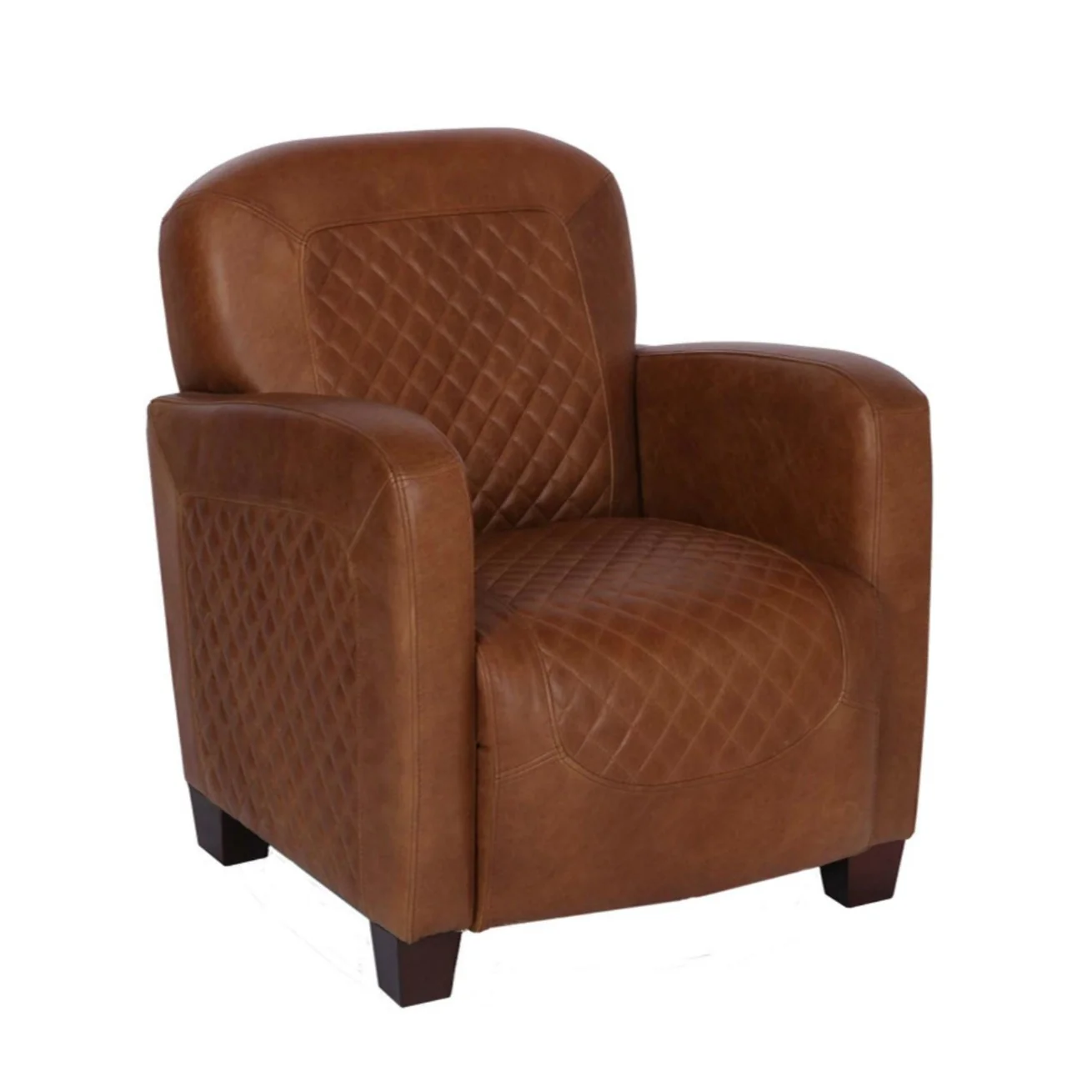 Barnham Diamond Quilted Vintage Leather Occasional Chair - Choice Of Feet & Leathers